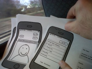 Mocking up mobile design with our Technology lead on the train from Princeton to New York City