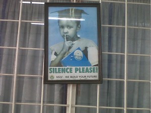 Sign at University of Dar es Salaam Library